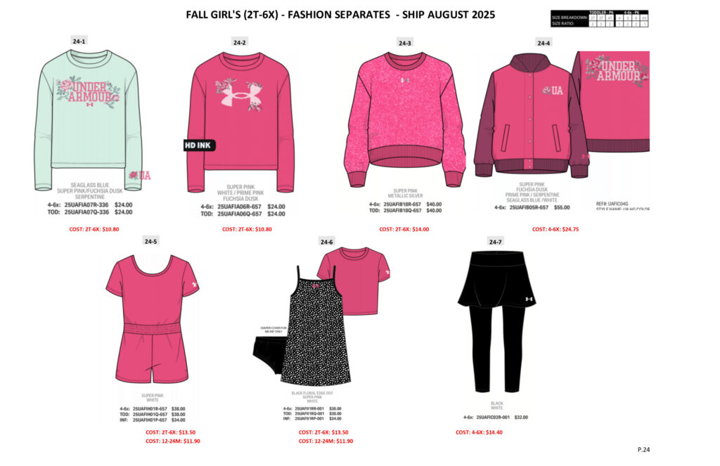 FALL GIRL’S (2T-6X) – FASHION SEPARATES – SHIP AUGUST 2025